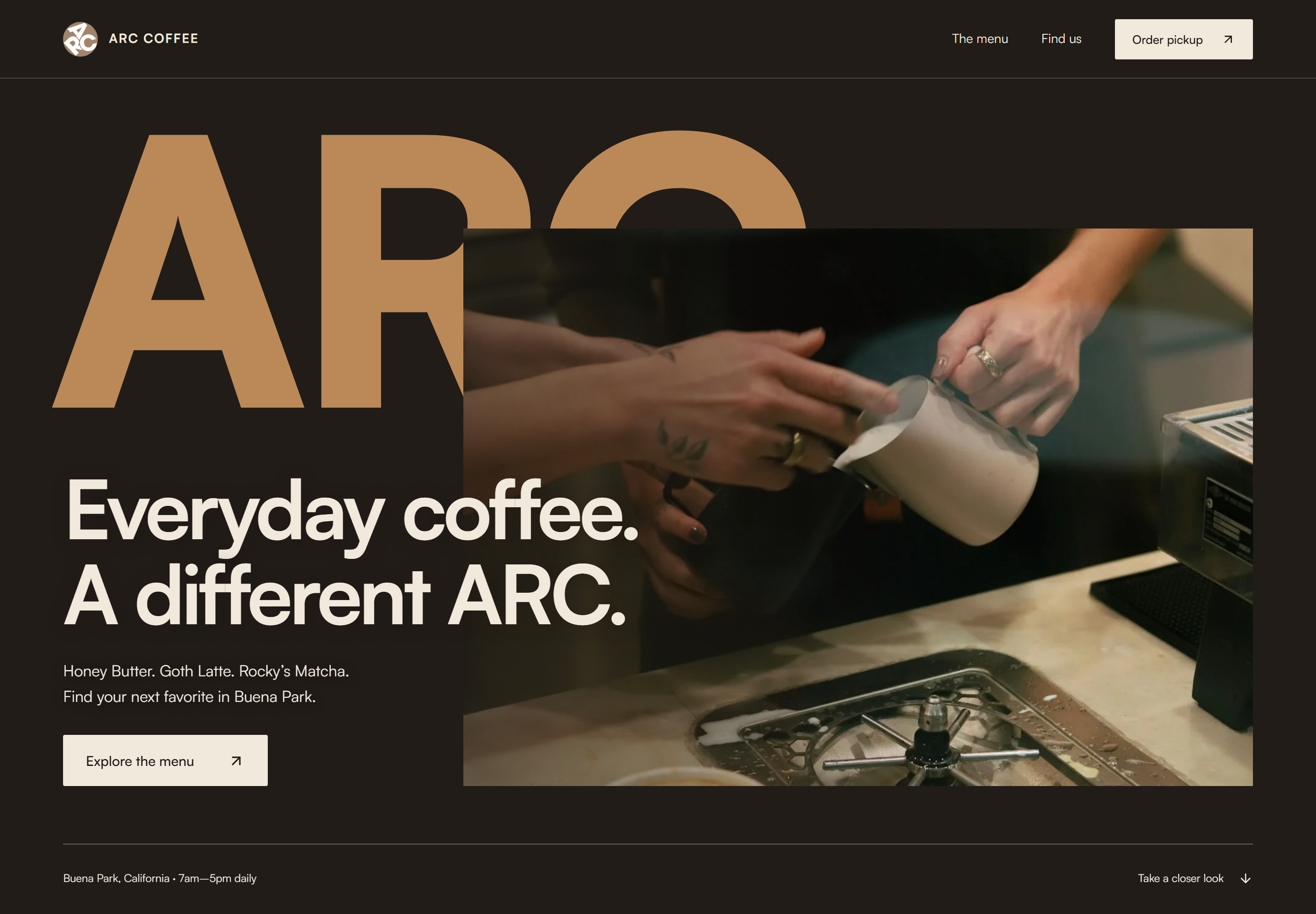 ARC Coffee website designed by Doxa