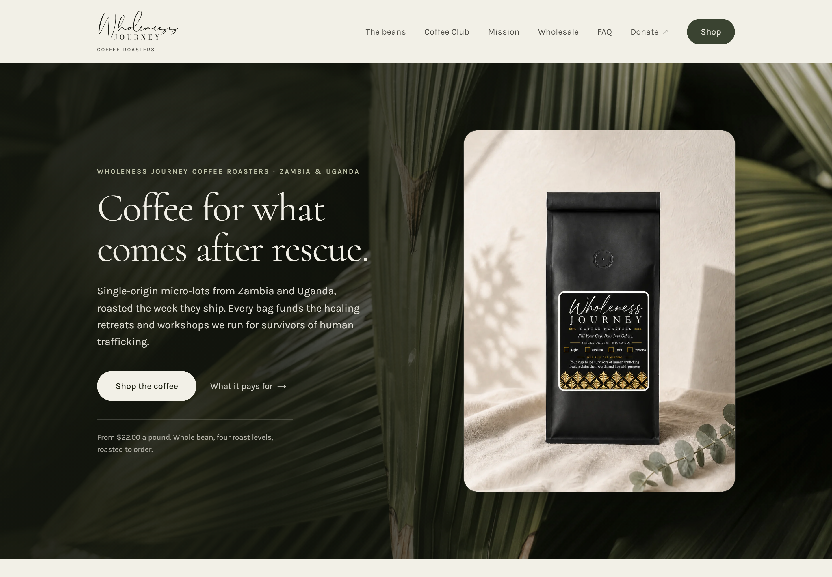 Wholeness Journey website homepage